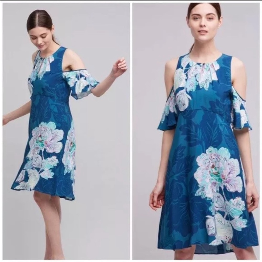 Anthropologie Maeve Elia Cold Shoulder Dress - Picture 2 of 5